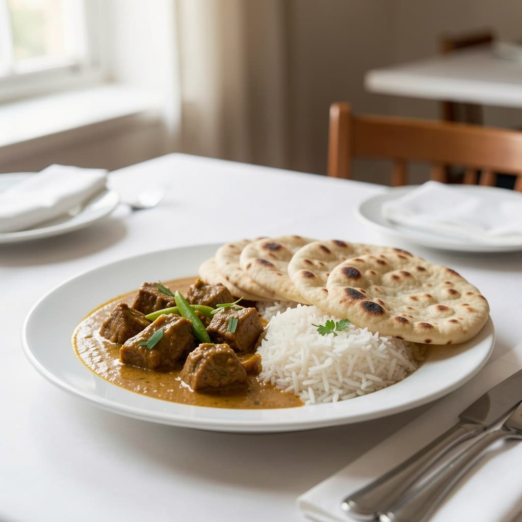 Lamp Curry W/ Chawal