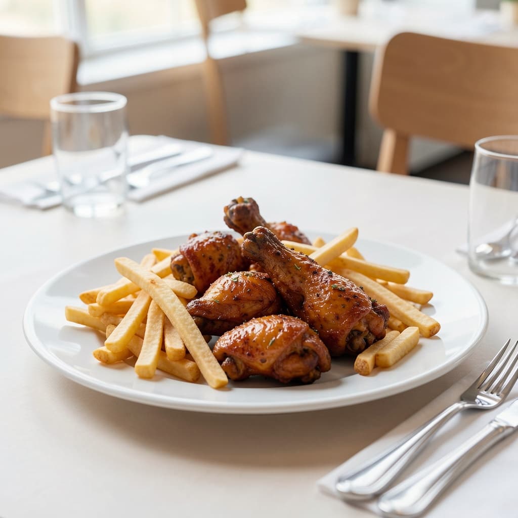 Chicken Wings with Fries