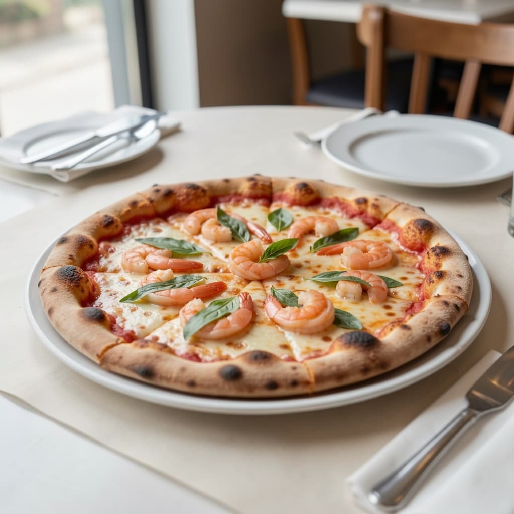 Jhinga (Shrimp) pizza